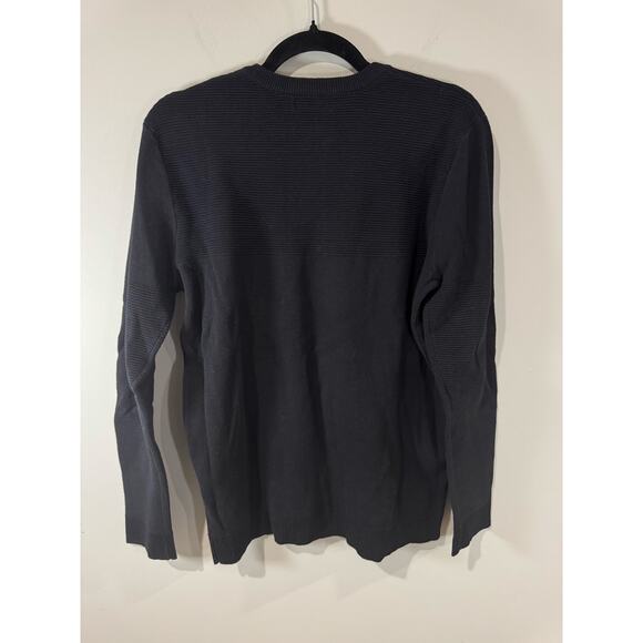 ZARA Man Black Quarter-Zip Ribbed Sweater Size L – Minimalist Knit Pullover - Picture 4 of 4